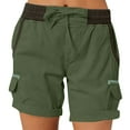 thumbnail image 1 of GIPQJK Womens cargo Shorts Elastic Waist 5/6" Length Hiking Outdoor Lounge Shorts Golf Active Lightweight Bermuda Golf Shorts with Pockets,Army Green M, 1 of 5