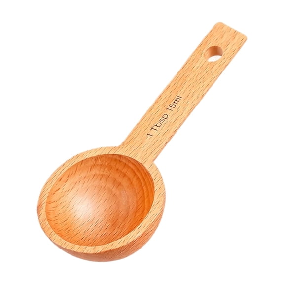 GIPQJK Wooden Coffee Scoop, Natural Wood Measuring Spoon for Grounds Beans Milk Powder, Accurate Gram Weight Quantitative Kitchen Tool, Multi-Purpose Barista Accessory A
