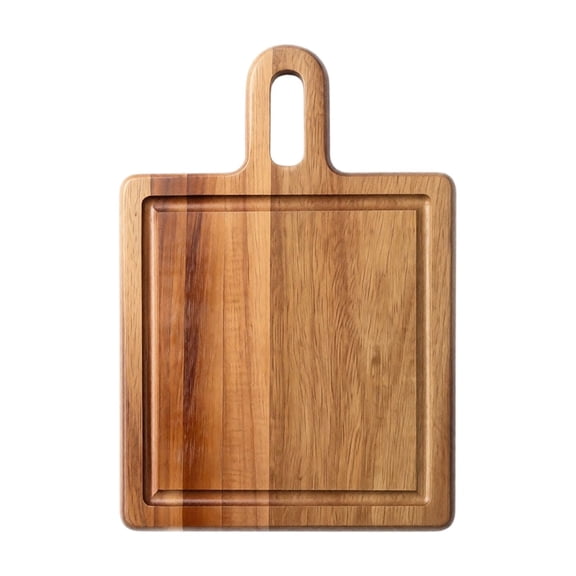GIPQJKWooden Steak Board Serving Platter, Charcuterie Tray for Meat Cheese Fruit, Cutting Board with Handle for Kitchen Picnic Outdoor Dining A