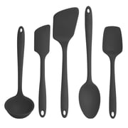 GIR Get It Right 5 Piece Essentials Silicone Cooking Utensils Set Nonstick Heat Resistant Kitchen Utensils for Cooking and Baking, Charcoal