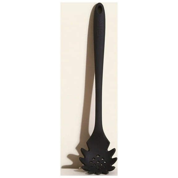 GIR: Get It Right Silicone Spoon, High Heat Resistant Kitchen Tool - Non toxic cooking utensils for Nonstick Cookware, Cooking, Strainer, and Serving,  Spaghetti - 13 IN, Black