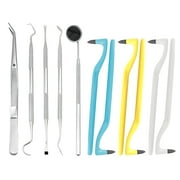 GIRACOA 11 Pieces Dental Cleaning Kit Dental Tartar Remover Dental Tartar Cleaner, Dentist Kit with Dentist Mirror, Dental File, Dental Tweezers, Dental Probe and Tartar Tools