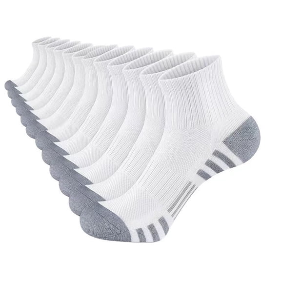 SPOKKI 12 Pairs Men's Quarter Socks, Athletic Ankle Socks with Cushioned Sole & Arch Support for Gym, Work & Daily Wear