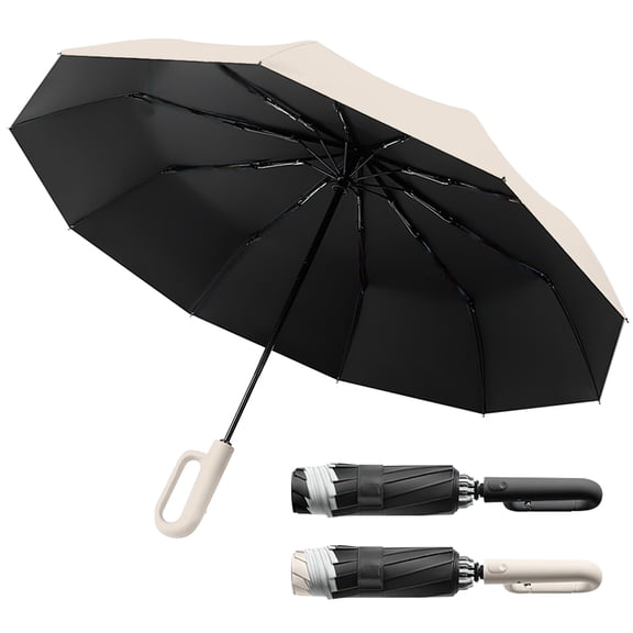 GIRACOA 2 PCS Compact Travel Umbrellas Auto Open Close, UPF 50+ Sun Protection & Reflective Strip for Safety