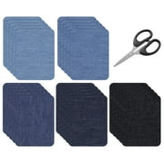 GIRACOA 26 Pcs Iron-on Patches, Blue Black Denim Fabric Patch, Iron-on Patches, Clothing Patches for Jean Repair/DIY Decoration