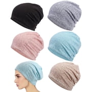 SPOKKI 5 Pieces Slouchy Beanie Hats for Women   Soft Lightweight Turbans, Chemo Headwear for Cancer Patients, Versatile Head Wraps & Scarves