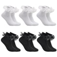 thumbnail image 1 of GIRACOA 6 Pairs Ruffle Ankle Socks – Lace Frilly Cotton Socks, Fashion Princess Style Socks for Women & Girls, 1 of 7