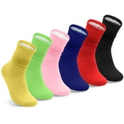 GIRACOA 6 Pairs Slouchy Socks for Women, Scrunch Slouch Long Crew Knit Boot Athletic Calf Tube Socks Size 5-11