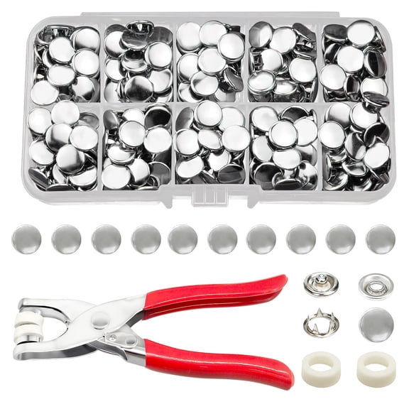 GIRACOA 802 PCS Snap Fasteners Kit – 800 PCS Silver Metal Sewing Snaps with Fastener Tool & Storage Box, Ideal for Sewing, Clothing & Crafting