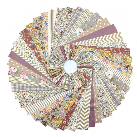 GIRACOA 84pcs Jelly Roll Fabric Strips in Khaki Tones - 2.5" x 20" Twill Weave Cotton Precut Strips, 14 Unique Neutral & Earth Tone Patterns, Quilting & Sewing Supplie for DIY