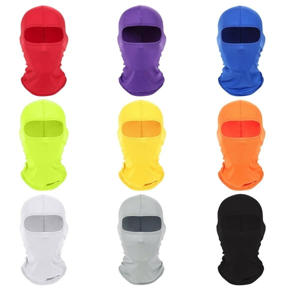 GIRACOA 9 Pcs Balaclava Ski Face Mask for Men Women, Full Face Mask Summer Face Cover UV Protection for Outdoor Motorcycle Cycling (Multi-color)