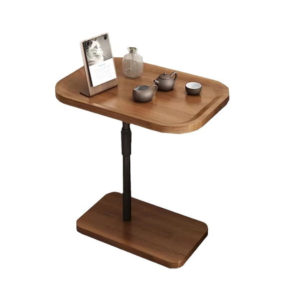GIRACOA Adjustable TV Tray, 360Swive C Side Table for Small Spaces, Adjustable Height End Table for Sofa, Living Room, Bedroom with Phone and Tablet