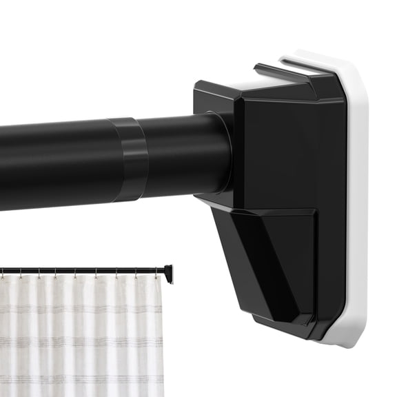 GIRACOA No Drill Twist Lock Curtain Rod , 1.26 inch Pipe Diameter No Drill Tension, Rust Resistant, Heavy Duty Tension Curtain Rod for Closet Wardrobes Bathroom Laundry (29-88 Inch, Black)
