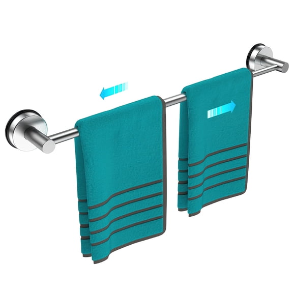 GIRACOA Expandable Suction Cup Towel Bar, 11-20 Inch Adjustable Stainless Steel Towel Racks, Drill Free Reusable Towel Holds for Bathroom Wall, Kitchen, Shower & Laundry
