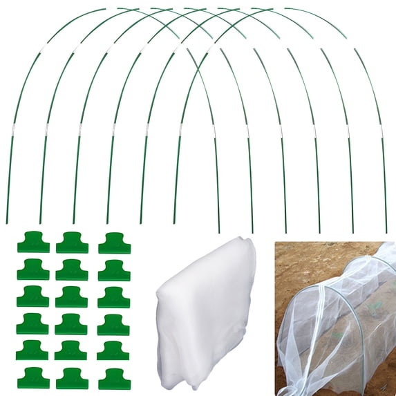 GIRACOA Extra Large Garden Netting & Hoops Kit - 30.2fts Ultra-Fine Insect Barrier Mesh Plant Cover with 6 Fiberglass Support Arches - DIY Grow Tunnel Protection for Raised Beds & Vegetables