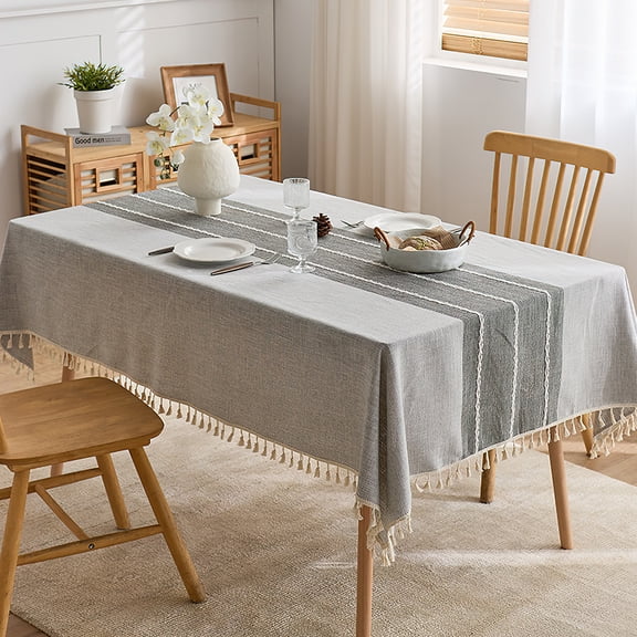 GIRACOA Linen Tablecloth for Rectangle Tables, Waterproof Table cloth Wrinkle Free Farmhouse Dining Table Cover for Spring Easter Picnic - 55 x 70 Inch