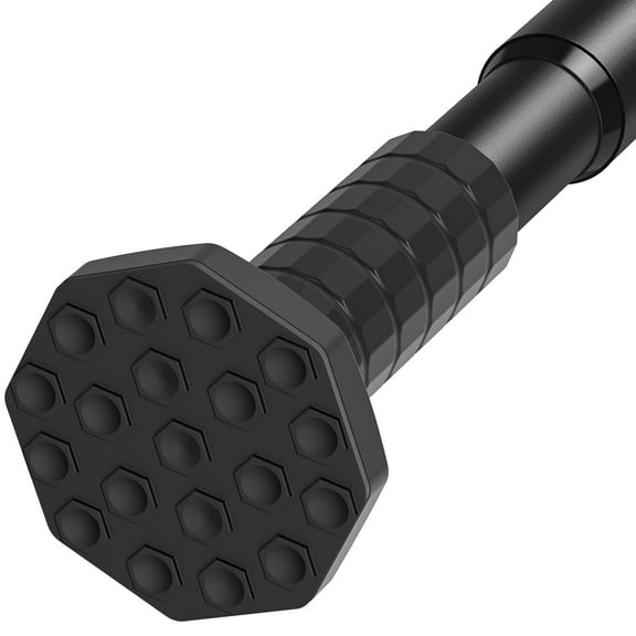 GIRACOA Octagon Tension Curtain Rod 51-148 Inches, Heavy Duty No Drill Adjustable Rod with 12 Rings, Matte Black