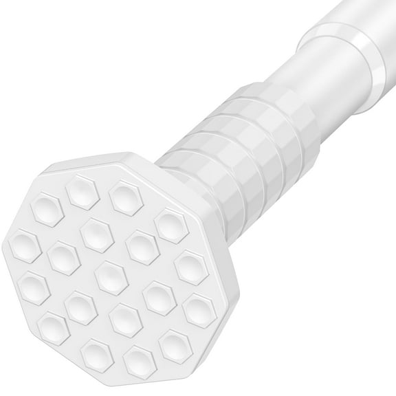 GIRACOA Octagon Tension Curtain Rod 51-148 Inches, Heavy Duty No Drill Adjustable Rod with 12 White Rings, Matte White