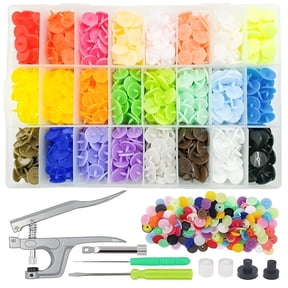 GIRACOA Snaps with Snap Pliers Set, 240 Set 24-Colors T5 Plastic Resin Buttons, No-Sew Snaps Starter Set for Sewing, Clothing & Crafting