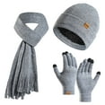 thumbnail image 1 of GIRACOA Winter Beanie Hat Scarf Gloves Set for Women, Slouchy Beanie Long Scarf Touchscreen Gloves, Warm 3 in 1 Set (Light Gray), 1 of 7