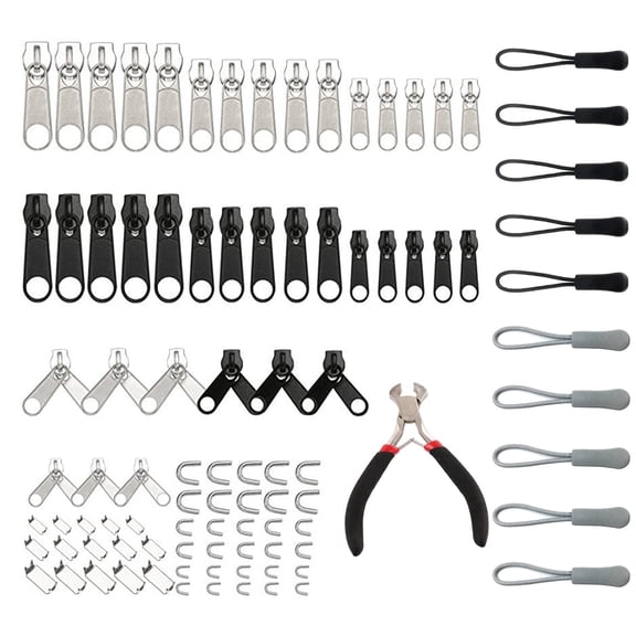 GIRACOA Zipper Repair Kit – Set of 97 Zipper Sliders & Mini Clips for Clothes, Bags, Luggage, Tents, & Purses – Durable Zipper Fix & Sewing Accessories for Fast Fixes