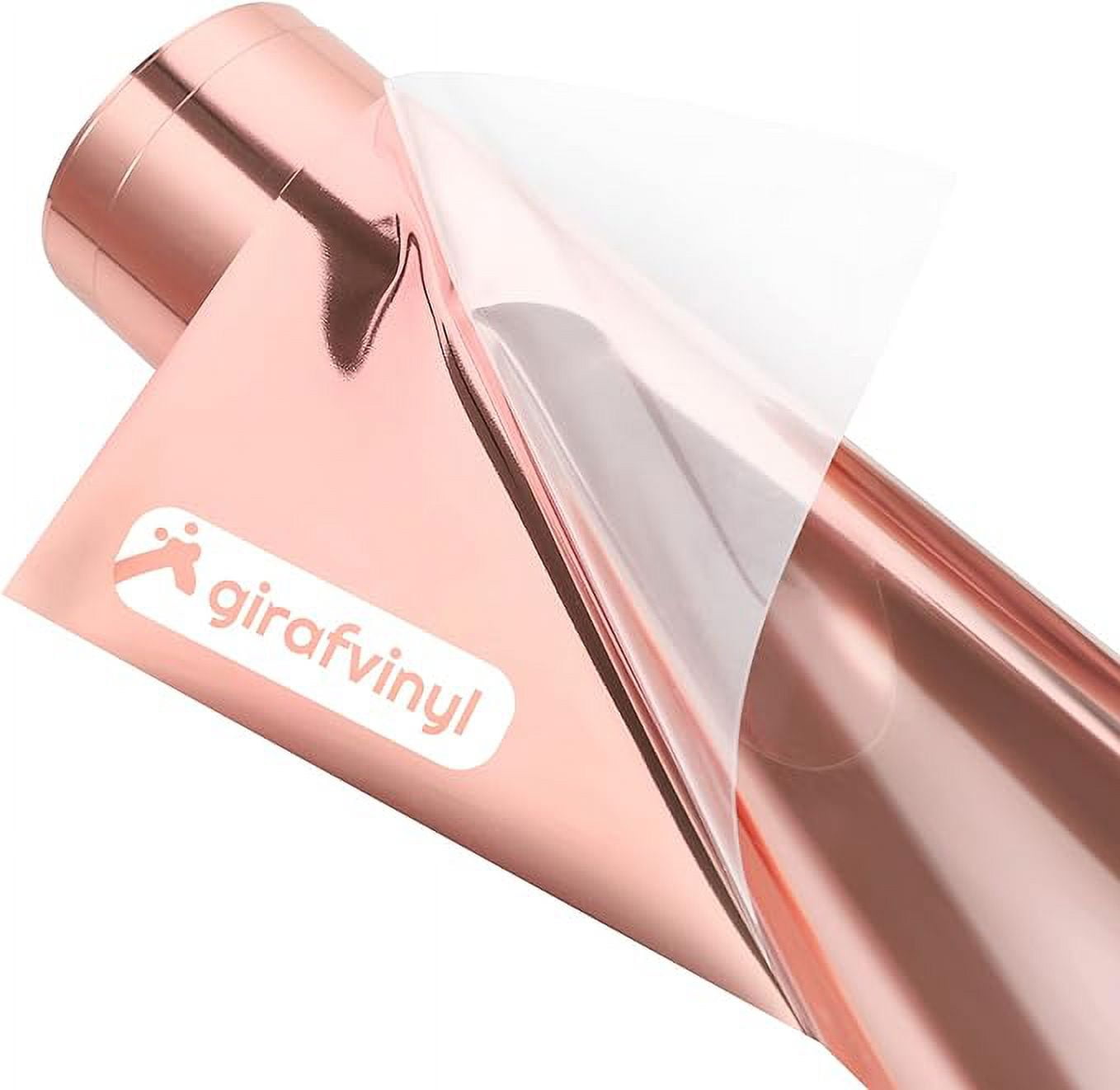 GIRAFVINYL Metallic Heat Transfer Vinyl Roll Rose Gold Foil HTV Iron On