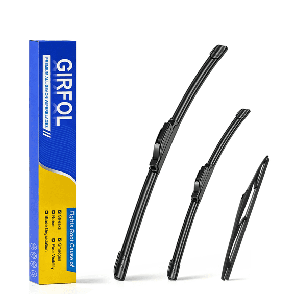 GIRFOL Windshield Wiper Blades for Jeep Cherokee 2014-2023 Front & Rear Full Set 26''+18''+14'', All Weather Quiet Streak-Free OEM Replacement Wipers