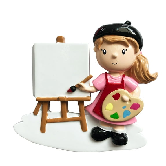 GIRL ARTIST Personalized Christmas Tree Ornament DO-IT-YOURSELF