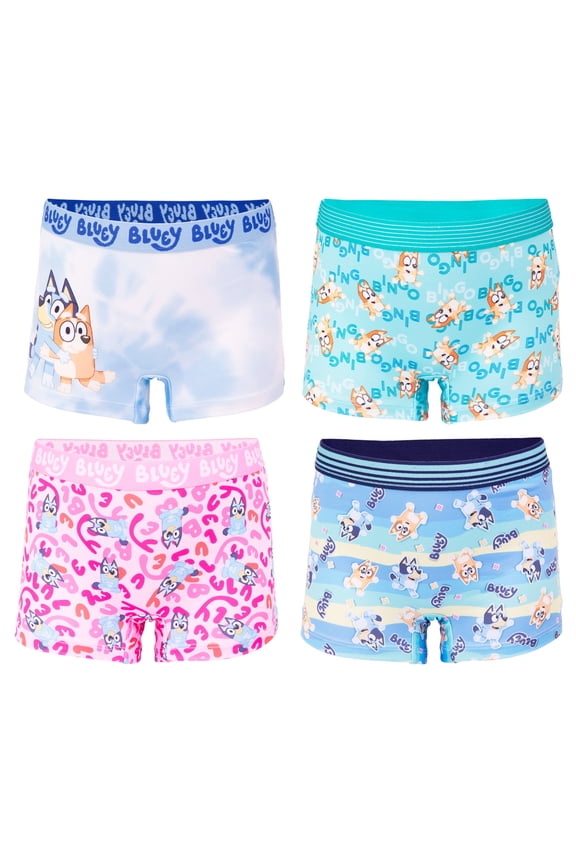 Girls Boyshort Character Underwear, 4-Pack, Size 4-10