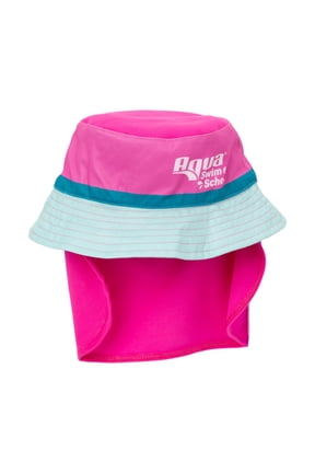Aqua SwimSchool Sunshade Legionnaire Bucket Hat with Sun Shield for Infants, Pink