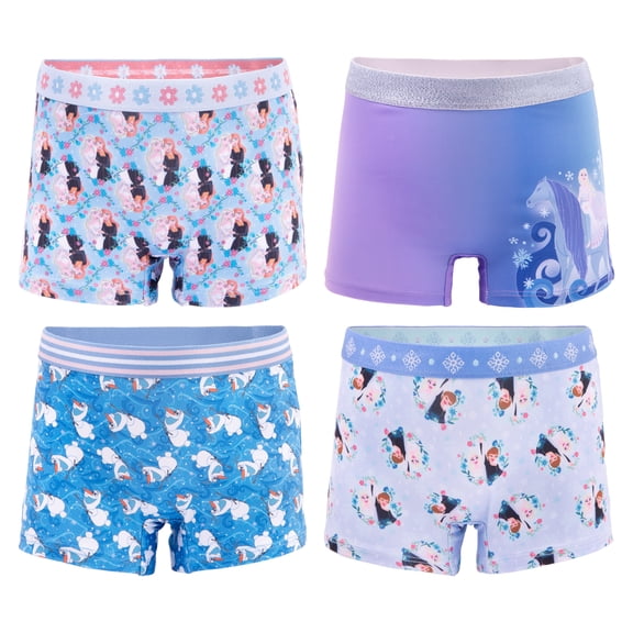 Frozen Girls Boyshort Character Underwear, 4-Pack, Size 4-10
