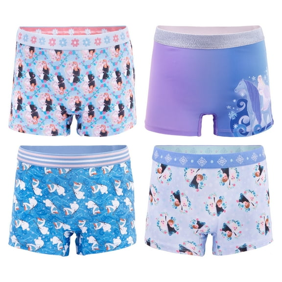 Frozen Girls Boyshort Character Underwear, 4-Pack, Size 4-10