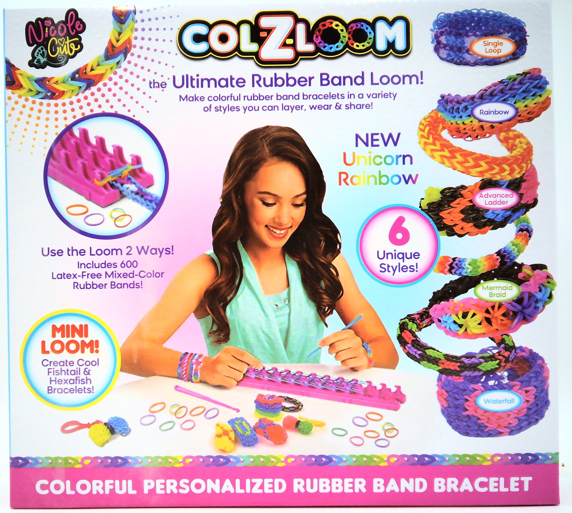 Loom Traininggirls' Silicone Charm Bracelet Kit - 300pcs Rubber