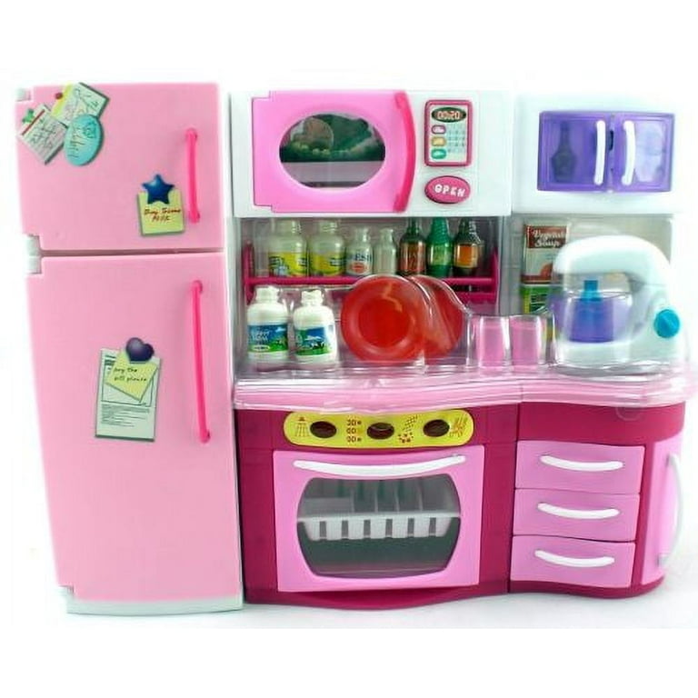 Toy Microwave and Mixing Blender Children's Kitchen Pretend Play Playset  Battery Operated Appliance Set With Food Pieces Perfect For Early Learning  Educational Preschool Girls Cooking Toys Pink, Toyz-X, Online Toy Store