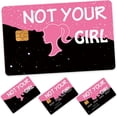 thumbnail image 1 of NOT YOUR GIRL Print Credit Card Skin Stickers, Removable Waterproof PVC Decal Cover Set for Transportation Key Debit Bus Cards Pink Grey Black Cheetah ID Cover for Women 4 Pack, 1 of 6
