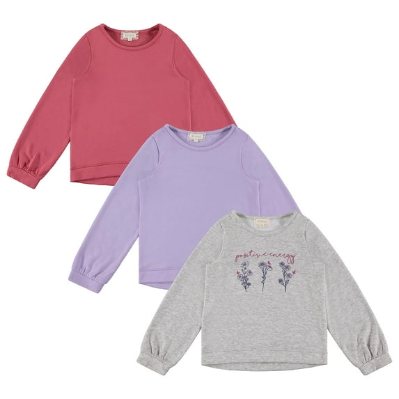 GIRLS 3PK FLEECE PULL OVER TOPS, LAVEN, 4