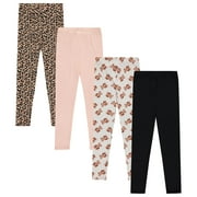 BTWEEN Girls 4 Pack Fleece Lined Leggings Whimsical Wonderland of Styles in Sizes 4-16! Unicorns, Flowers Hearts Galore!