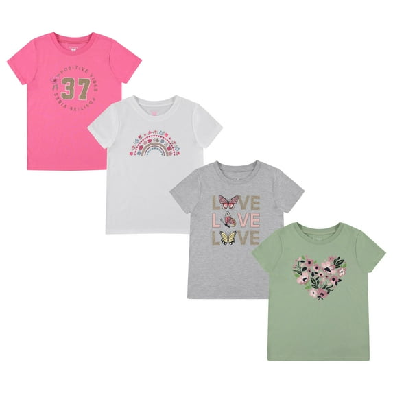 GIRLS 4PK LS Graphic T-shirts