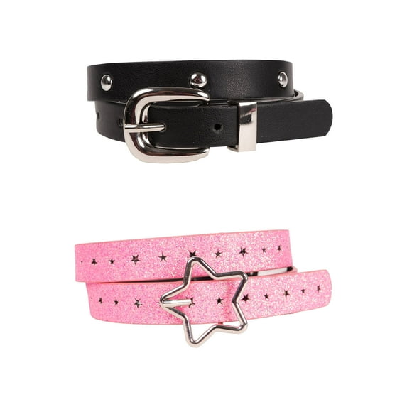 Wonder Nation Girls Fashion Belts, 2-pack, Sizes XS-XXL