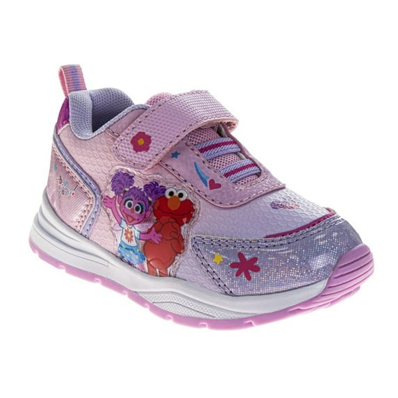 Sesame Street Abby And Elmo Girls Lightup Sneakers, Pink, Size: 7