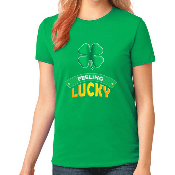 GIRLS St Patricks Day Shirt - Saint Patrick's Shirts Feeling Lucky Clover Shamrock Irish Graphic Tee for KIDS