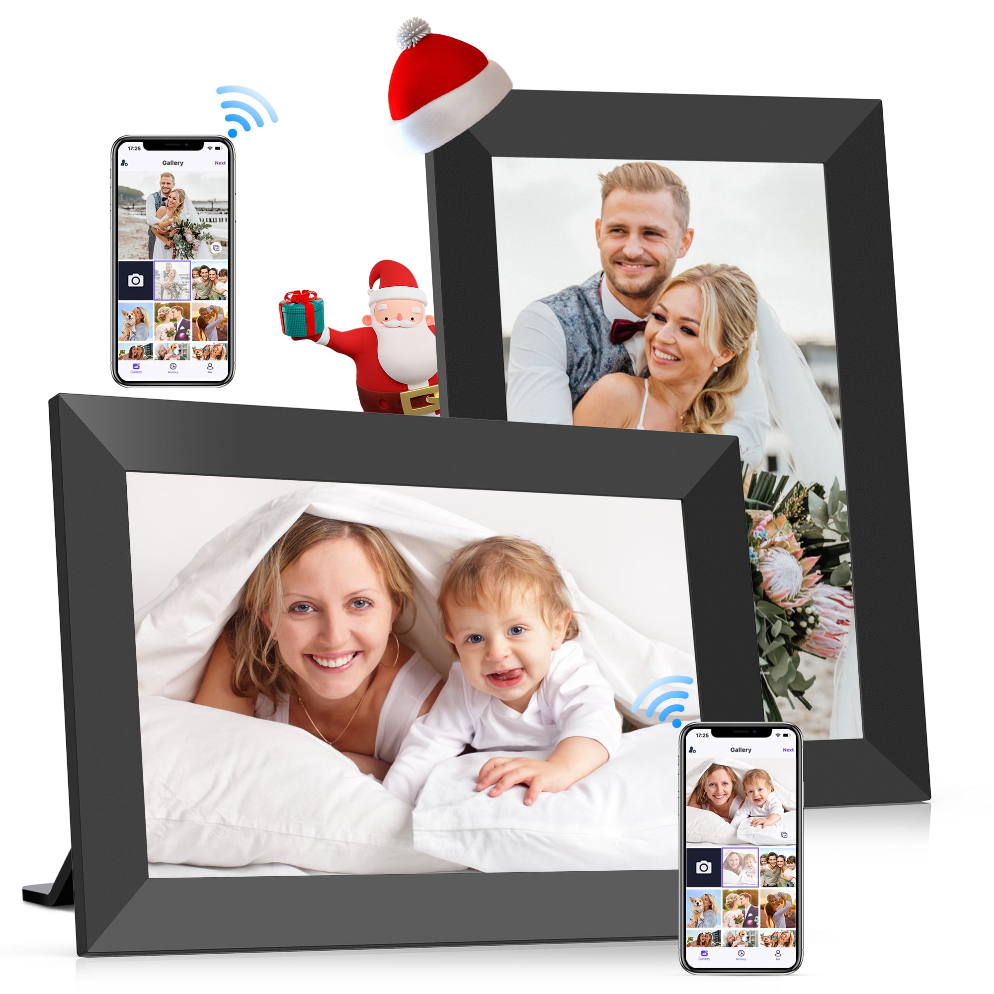 GIROOL 10.1" WiFi Digital Picture Frame 2 Pack, 32GB Storage Smart Touch Screen Photo Frame, HD