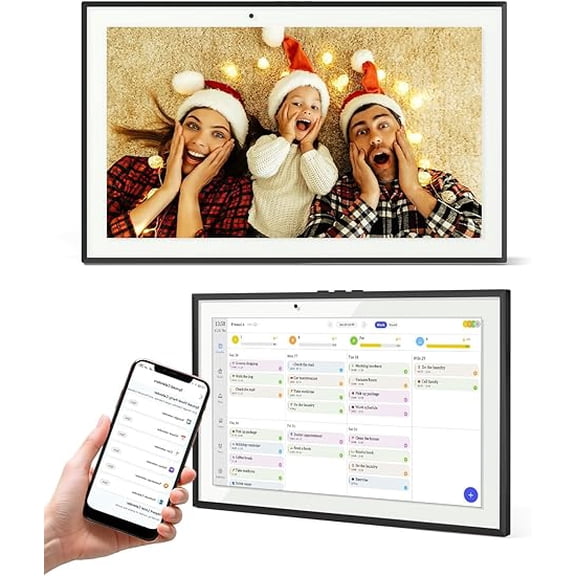 GIROOL Digital Calendar, Smart Touchscreen Interactive Display, Electronic Calendar for Family Organization, Digital Wall Calendar! Black & White