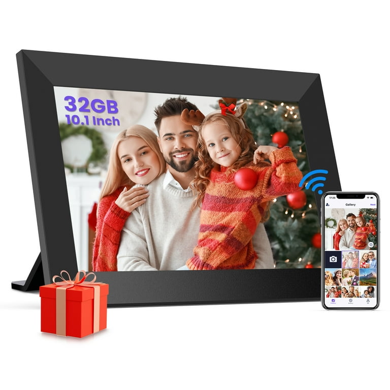 GIROOL WiFi Digital Picture Frame, 10.1Electric Smart Touch Screen Photo  Frame, 32GB Memory IPS Cloud Frame, Auto-Rotate or Wall Mount, Send Photos