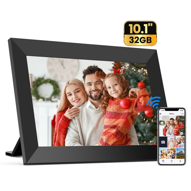 Digital Photo Frame 10.1 Inch WiFi Picture IPS HD Touch Screen Smart Cloud  Photo Frame with 16GB Storage, Auto-Rotate, Easy Setup to Share Photos or