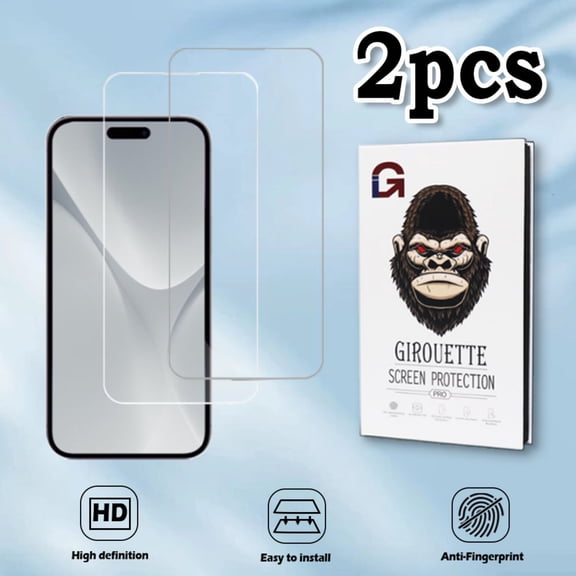 GIROUETTE [2 Packs] HD Screen Protector For  Iphone 14,14Plus,14Pro,14Pro Max,Original Touch, HD Clear, Fingerprint ID Compatible, Full Coverage, Scratch-Resistant, Anti-Fingerprint