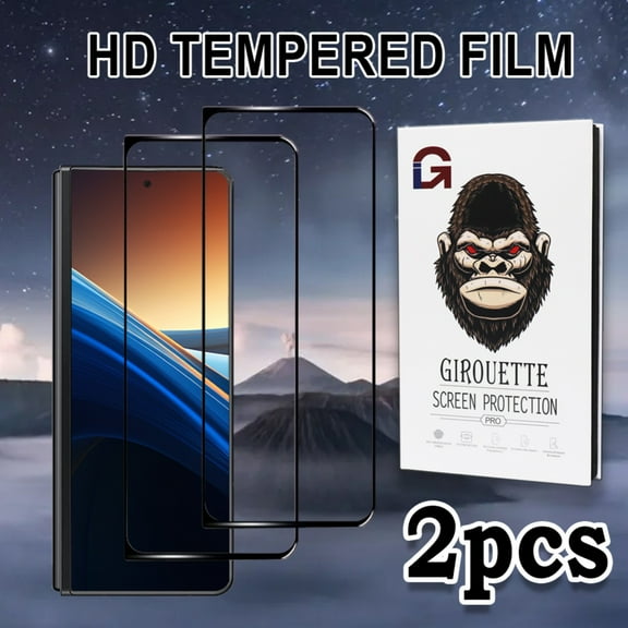 GIROUETTE [2 Packs] HD tempered film For Galaxy Z Fold 3 ,Galaxy Z Fold 4 ,Galaxy Z Fold 5,Galaxy Z Fold 6, Anti-fingerprint scratch with Easy Installation Tool