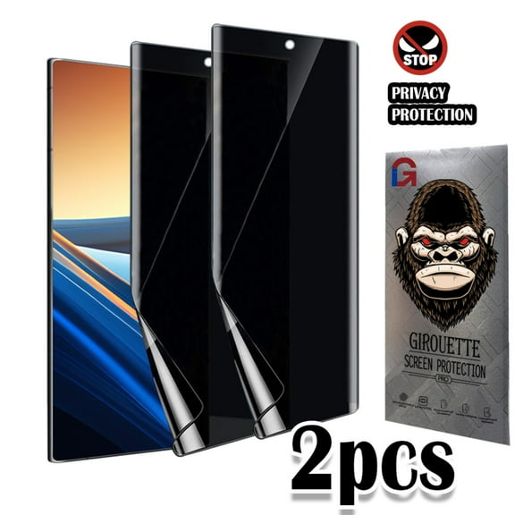 GIROUETTE [2 Packs] Privacy Screen Protector for Samsung Galaxy S24 Ultra/ S24 Plus/ S24 , Anti Spy Screen Protector, Support Fingerprint Unlock, Anti Scratch,TPU Film Anti-spy Protective Film