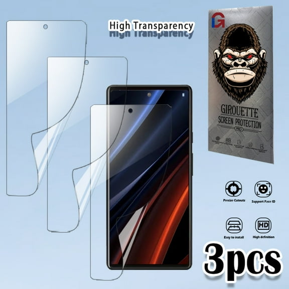 GIROUETTE [3 Packs] HD Screen Protector For Google Pixel 6/Pixel 6A/Pixel 6Pro/Pixel 7/Pixel 7A/Pixel 7Pro,[Full Coverage Protection][Case-Friendly, Anti Glare][Fingerprint Compatible]