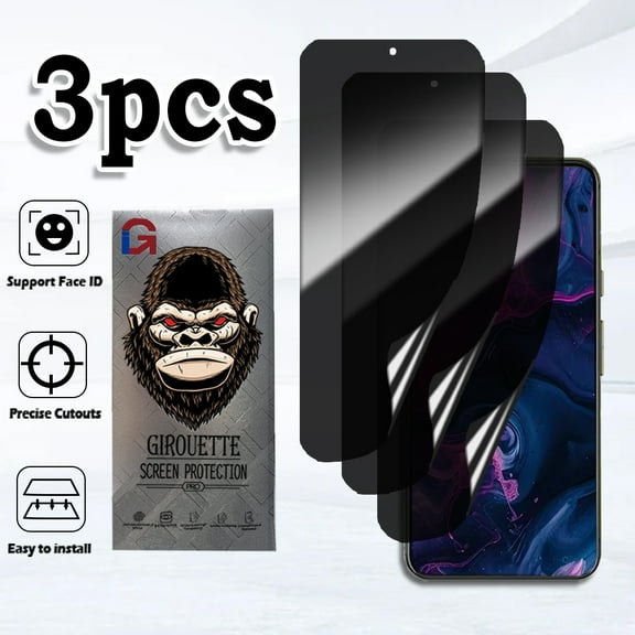 GIROUETTE [3 Packs]  Privacy Screen Protector For Google Pixel 8/Pixel 8A/Pixel 8 Pro/Pixel 9/Pixel 9 Pro/Pixel 9 Pro XL,Scratch Resistant,Sensitive Touch,Anti-Spy Soft Hydrogel Film